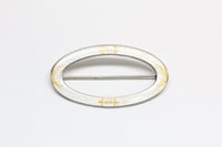 Image 2 of Art Deco Sterling and Glass Enamel Hair Barrette or Scarf Pin - Solid Sterling Silver with Enamel