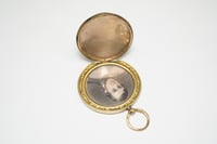 Image 2 of Antique 10k Gold and Gold Filled Locket with Painted Portrait - Victorian Era
