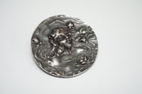 Image 3 of Art Nouveau Woman and Water Lilies Brooch - Exquisite Art Nouveau Brooch or Pin - Water Lily and ...