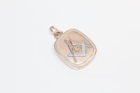 Image 3 of Masonic 10k Tricolor Gold, Platinum Locket or Fob Charm - Victorian Era - Beautifully Made - Free...