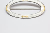 Image 4 of Art Deco Sterling and Glass Enamel Hair Barrette or Scarf Pin - Solid Sterling Silver with Enamel