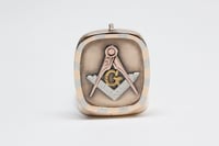 Image 4 of Masonic 10k Tricolor Gold, Platinum Locket or Fob Charm - Victorian Era - Beautifully Made - Free...