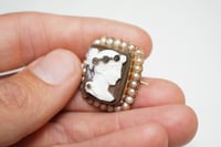 Image 5 of Early Victorian 14k Yellow Gold, High Relief Carved Stone Cameo - Lovely Lady in Profile Cameo Br...