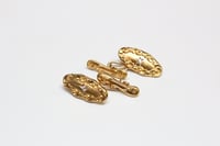 Image 6 of Art Nouveau 14k Gold, Diamond Cuff Links - Old European Cut Diamonds - Depletion Gilded
