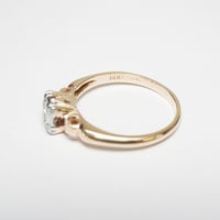 Image 5 of Vintage, Two Tone 14k Gold and Palladium, Diamond Solitaire Ring - .06 Carat Center Diamond - Tim...