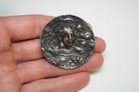 Image 6 of Art Nouveau Woman and Water Lilies Brooch - Exquisite Art Nouveau Brooch or Pin - Water Lily and ...