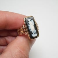 Image 6 of Victorian 14k Rose Gold, Hardstone Figural Cameo Ring