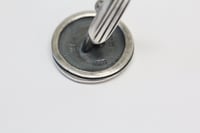 Image 7 of Vintage Sterling Silver and 14k Yellow Gold Greek Key Cuff Links - Lovely Handmade Cufflinks - Li...