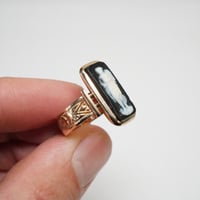 Image 7 of Victorian 14k Rose Gold, Hardstone Figural Cameo Ring
