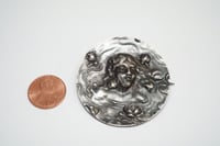 Image 7 of Art Nouveau Woman and Water Lilies Brooch - Exquisite Art Nouveau Brooch or Pin - Water Lily and ...