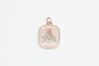 Image 7 of Masonic 10k Tricolor Gold, Platinum Locket or Fob Charm - Victorian Era - Beautifully Made - Free...