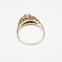 Image 7 of Art Deco 14k Yellow Gold, Diamond Filigree Ring - ~.08 Carat Old European Cut Diamond Center