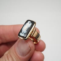 Image 8 of Victorian 14k Rose Gold, Hardstone Figural Cameo Ring