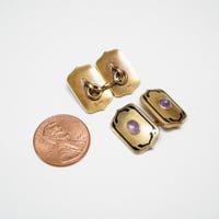 Image 7 of Phenomenal, Art Nouveau 14k Yellow Gold, Pink Star Sapphire Cuff Links - Exquisite Original Art N...