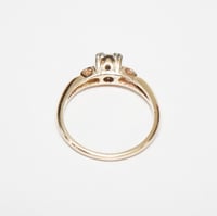 Image 7 of Vintage, Two Tone 14k Gold and Palladium, Diamond Solitaire Ring - .06 Carat Center Diamond - Tim...