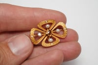 Image 5 of Art Nouveau 14k Gold, Pearl, and Seed Pearls Brooch - Chatelaine Pin - Exquisite and All Original