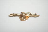 Image 4 of Antique, Victorian 14k Two-Tone Gold Grape Leaf and Branch Brooch - Exquisite Patina