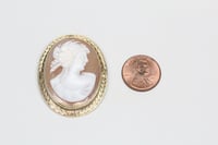 Image 8 of Art Deco 14k Green Gold, Shell Cameo - Beautiful Antique Cameo Brooch
