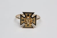 Image 1 of Antique 14k Gold Phi Kappa Sigma, Skull and Crossbones Ring, Dated 1903 - Original Stickpin Conve...