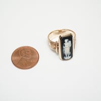 Image 9 of Victorian 14k Rose Gold, Hardstone Figural Cameo Ring