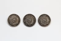 Image 1 of Antique English Sterling Silver Ornate Buttons - Large Scale Silver Coat Buttons - Dated 1901 - H...