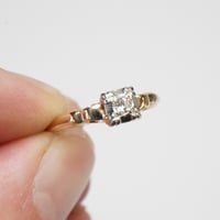 Image 8 of Vintage, Two Tone 14k Gold and Palladium, Diamond Solitaire Ring - .06 Carat Center Diamond - Tim...