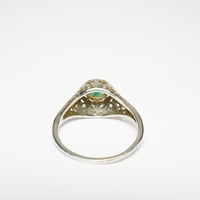 Image 10 of Art Deco 18k White Gold, Emerald Filigree Ring - ~.20 Carat Emerald Center