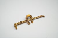 Image 3 of Antique 14kt Gold Equestrian, Horseshoe and Crop Bar Pin - Truly Exquisite Patina - Good Luck - S...