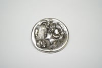 Image 1 of Art Nouveau Sterling Silver, Figural, Floral Brooch - Exquisite Woman in Profile - Made by Foster...