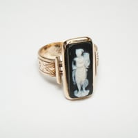 Image 10 of Victorian 14k Rose Gold, Hardstone Figural Cameo Ring