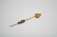 Image 1 of Antique 14k Gold, Diamond American Indian Motif Stick Pin - Antique, Native American Motif - Anti...