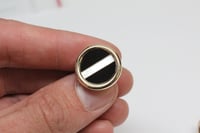 Image 9 of Mid Century 14k Yellow Gold, Onyx, Mother-of-Pearl Cuff Links