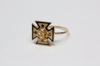 Image 3 of Antique 14k Gold Phi Kappa Sigma, Skull and Crossbones Ring, Dated 1903 - Original Stickpin Conve...