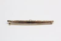 Image 4 of Edwardian 14k Two Tone Gold, Sapphire, Filigree Bar Pin - All Original - Cornflower Blue Sapphire