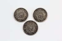 Image 2 of Antique English Sterling Silver Ornate Buttons - Large Scale Silver Coat Buttons - Dated 1901 - H...