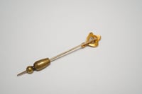Image 2 of Art Nouveau 14k Gold, Pearl and Diamond Ribbon Style Stick Pin - Exquisite Art Nouveau Style - Na...