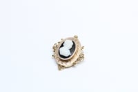 Image 1 of Antique 14k Yellow Gold, Hardstone Agate Cameo - Lovely Lady in Profile Cameo Brooch or Pin