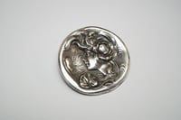 Image 3 of Art Nouveau Sterling Silver, Figural, Floral Brooch - Exquisite Woman in Profile - Made by Foster...