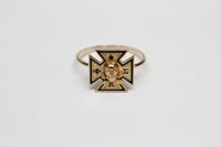 Image 4 of Antique 14k Gold Phi Kappa Sigma, Skull and Crossbones Ring, Dated 1903 - Original Stickpin Conve...