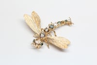 Image 1 of Mid-Century 14k, Fancy Diamonds Dragonfly Insect Brooch
