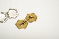 Image 3 of Art Deco 14k Gold, Platinum Cuff Links - Exquisite Quality and Original Patina