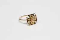 Image 5 of Antique 14k Gold Phi Kappa Sigma, Skull and Crossbones Ring, Dated 1903 - Original Stickpin Conve...