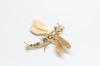 Image 2 of Mid-Century 14k, Fancy Diamonds Dragonfly Insect Brooch