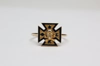 Image 6 of Antique 14k Gold Phi Kappa Sigma, Skull and Crossbones Ring, Dated 1903 - Original Stickpin Conve...