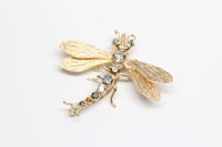 Image 3 of Mid-Century 14k, Fancy Diamonds Dragonfly Insect Brooch