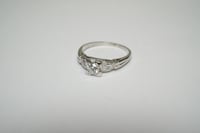 Image 2 of Antique, Dainty Platinum and Diamond Solitaire Ring - .25 Carat Center Diamond - Timeless, Classi...