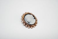 Image 2 of Early Victorian 18k Yellow Gold, Hardstone Agate Cameo - Lovely Lady in Profile Cameo Brooch or P...