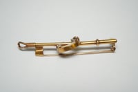 Image 7 of Antique 14kt Gold Equestrian, Horseshoe and Crop Bar Pin - Truly Exquisite Patina - Good Luck - S...
