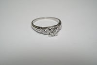 Image 3 of Antique, Dainty Platinum and Diamond Solitaire Ring - .25 Carat Center Diamond - Timeless, Classi...