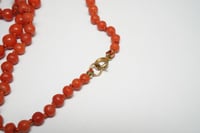 Image 5 of Vintage Red Coral Graduated Bead Necklace - 30" Total Length